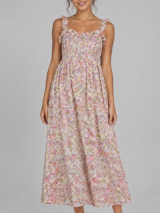 Abbey Glass Dresses & Skirts - 🆕💖 Abbey Glass XL Floral Linen Blend Smocked Maxi Dress Cottagecore Sundress